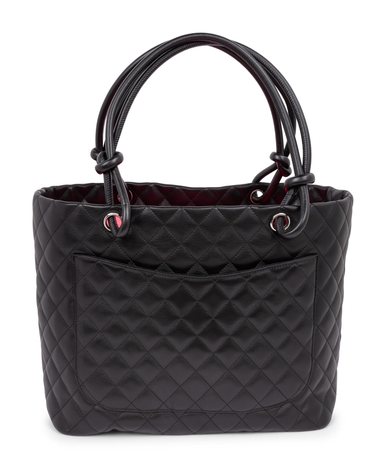 Chanel Black Quilted Leather Cambon Tote 2005-06