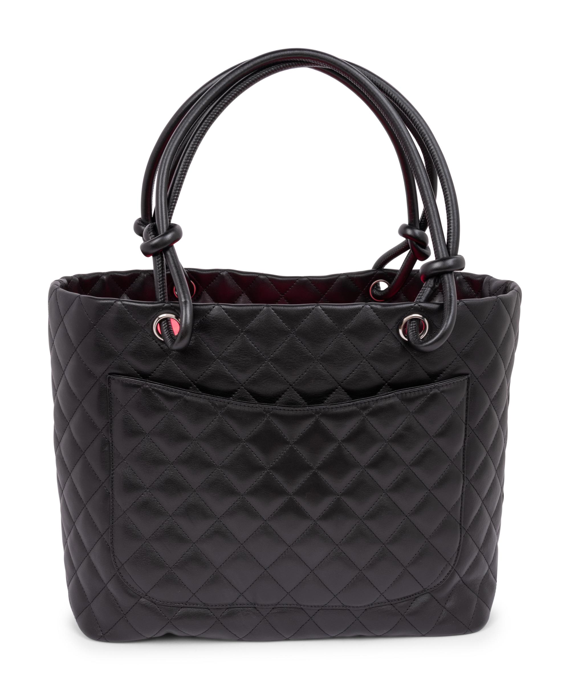 Chanel Black Quilted Leather Cambon Tote 2005-06