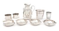 A Group of Silver-Plate Articles Height of tallest 10 inches.