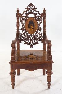 A Black Forest Marquetry Armchair