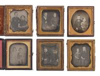 [EARLY PHOTOGRAPHY]. 34 sixth plate and quarter plate daguerreotypes of pairs of brothers & sisters