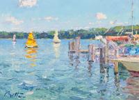 Pierre Bittar, (French, b. 1934), Harbor Scene