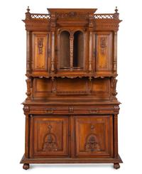 A Renaissance Revival Carved Walnut Serving Cabinet