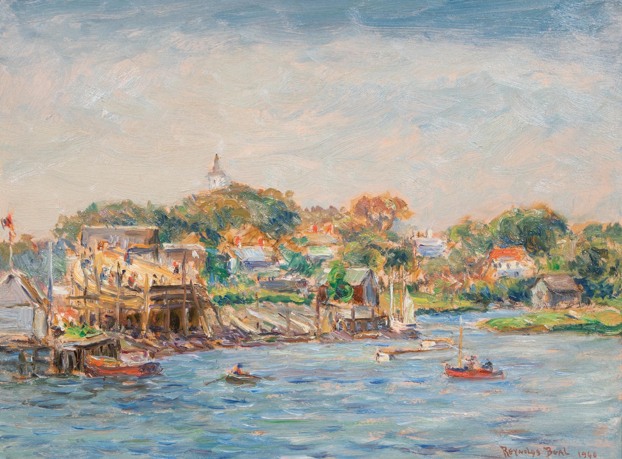 Reynolds Beal, (American, 1866-1951), Essex Shipyard, 1940