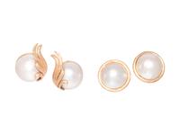 COLLECTION OF CULTURED MABE PEARL EARCLIPS