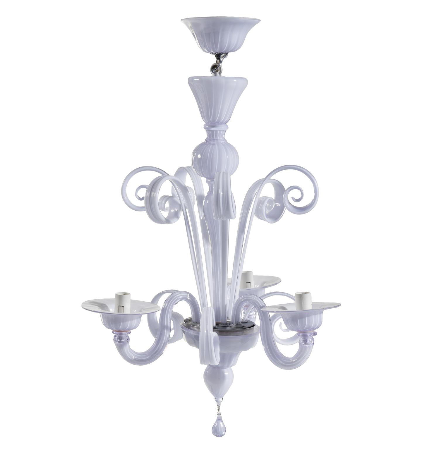A Murano White Glass Chandelier