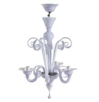 A Murano White Glass Chandelier