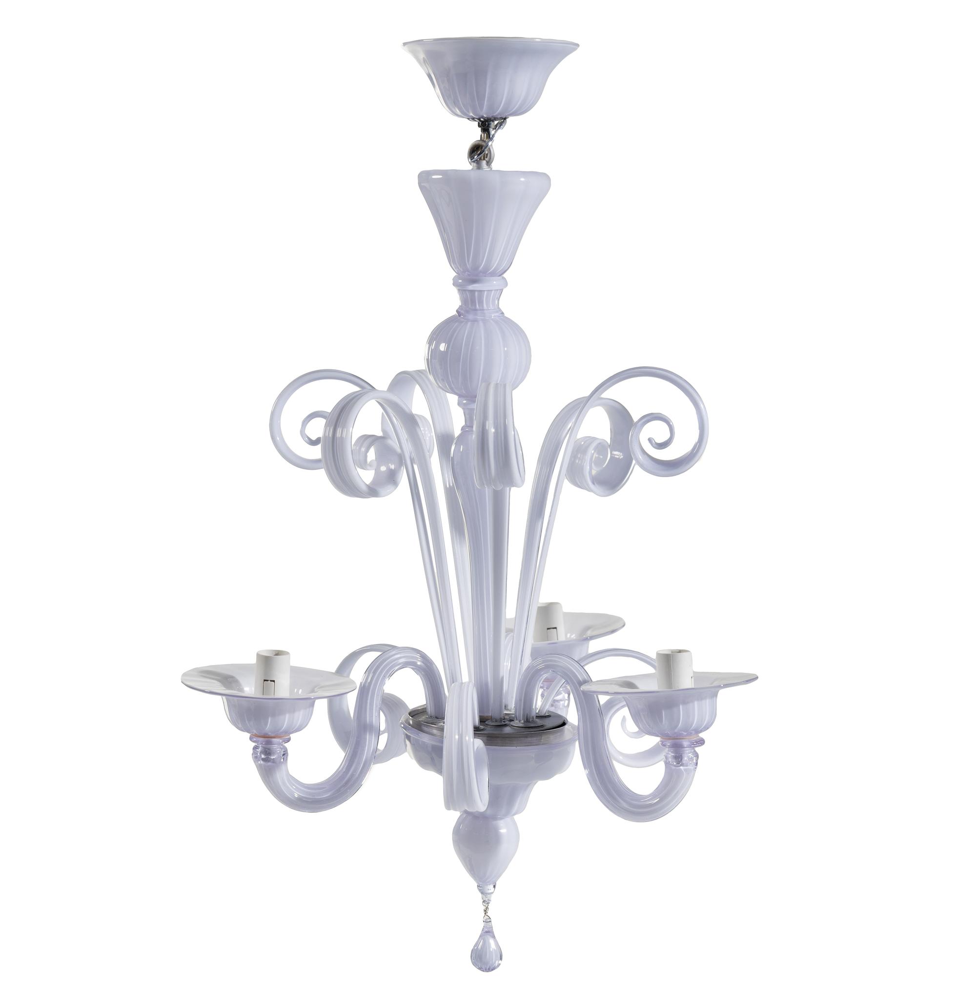 A Murano White Glass Chandelier