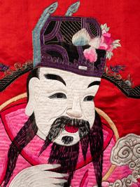 A Large Chinese Embroidered Silk Panel