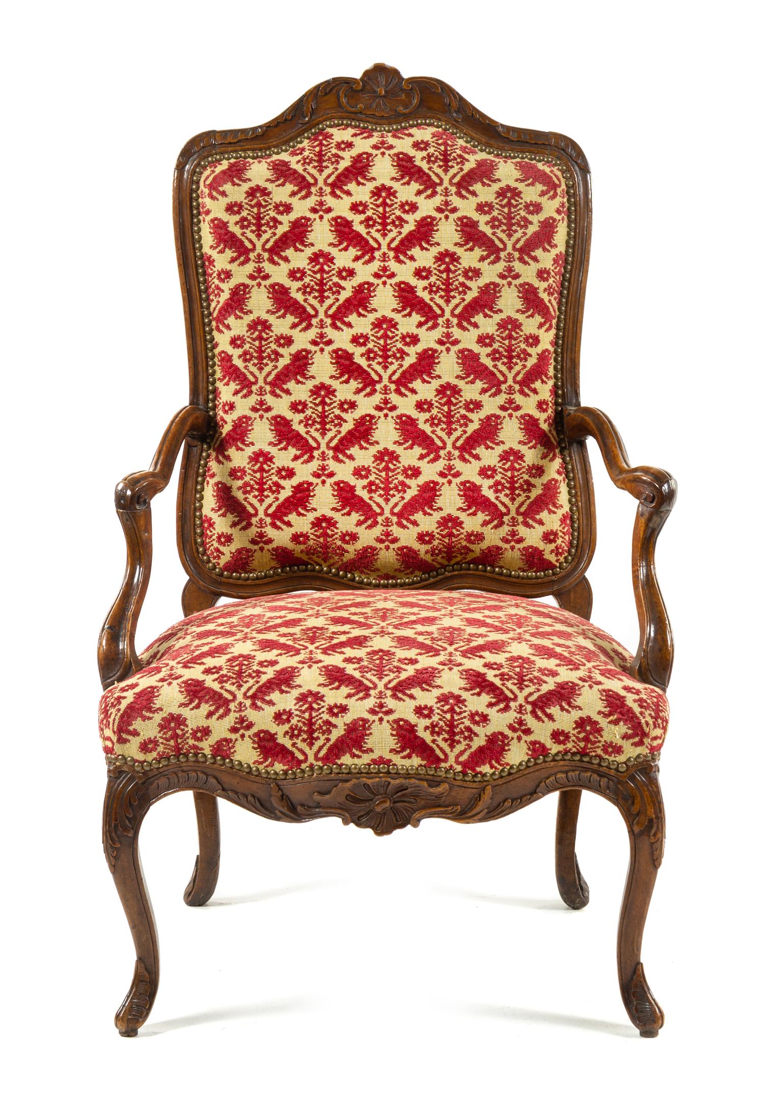 A Regence Walnut or Fruitwood Fauteuil Height 44 1/2 inches. — 18TH/19TH CENTURY