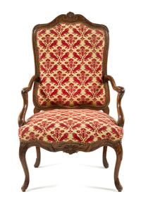 A Regence Walnut or Fruitwood Fauteuil Height 44 1/2 inches. — 18TH/19TH CENTURY