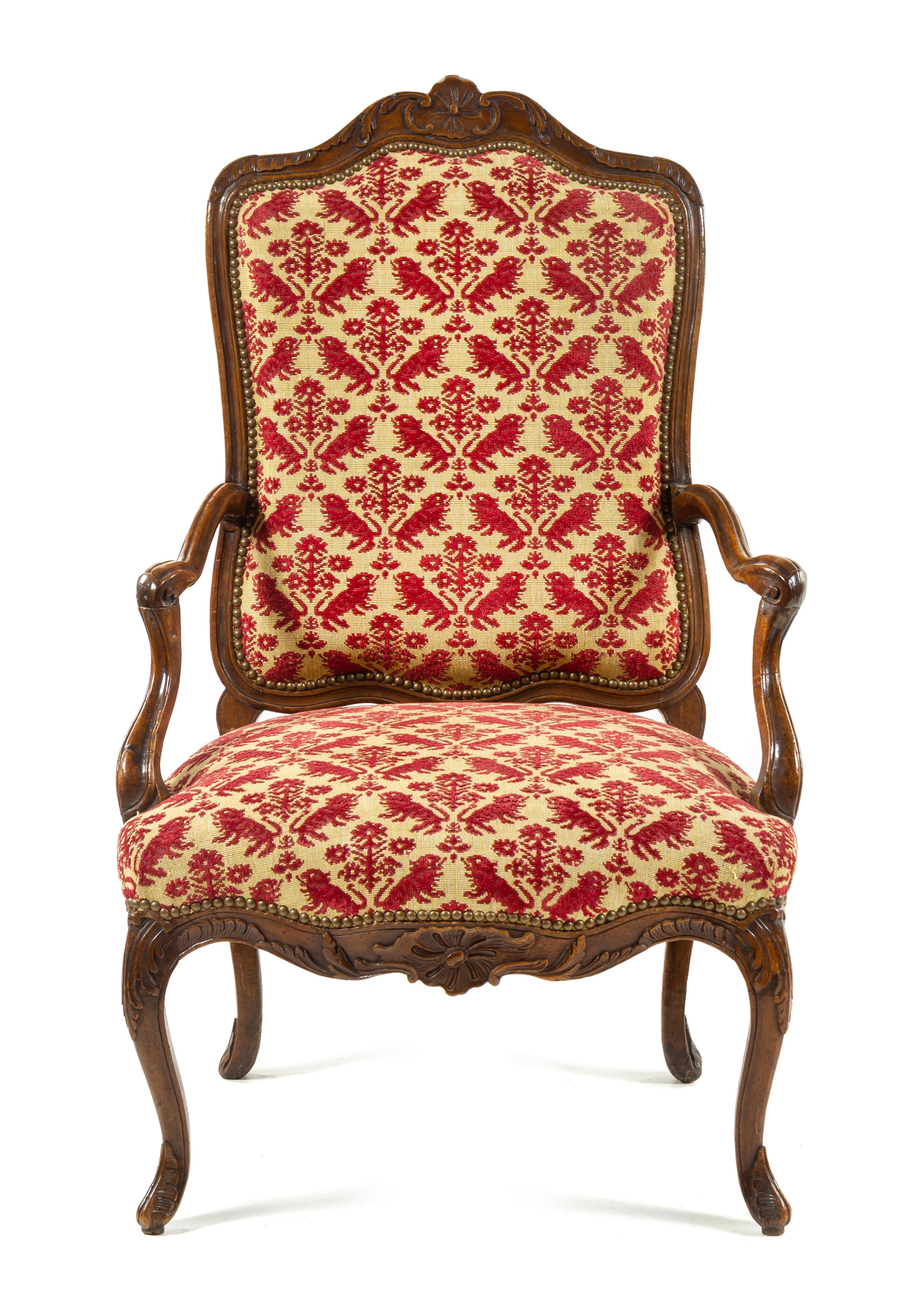 A Regence Walnut or Fruitwood Fauteuil Height 44 1/2 inches. — 18TH/19TH CENTURY
