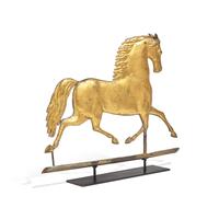 A Gilt and Molded Copper "Black Hawk" Running Horse Weathervane