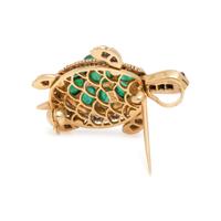 EMERALD AND DIAMOND TURTLE PENDANT/BROOCH