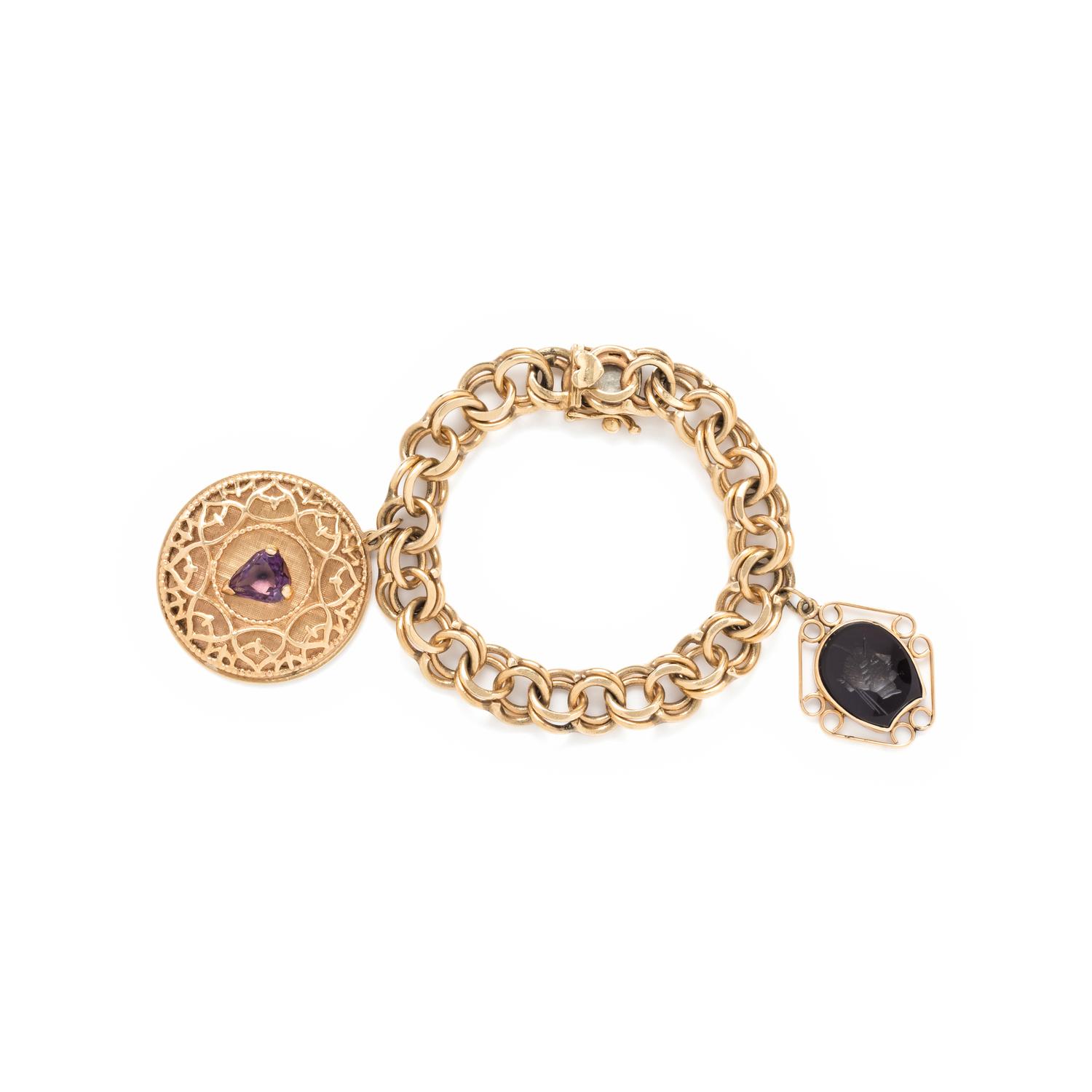 YELLOW GOLD CHARM BRACELET