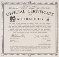 A Notre Dame Heisman Trophy Winners Signed Autograph Limited Edition Football,