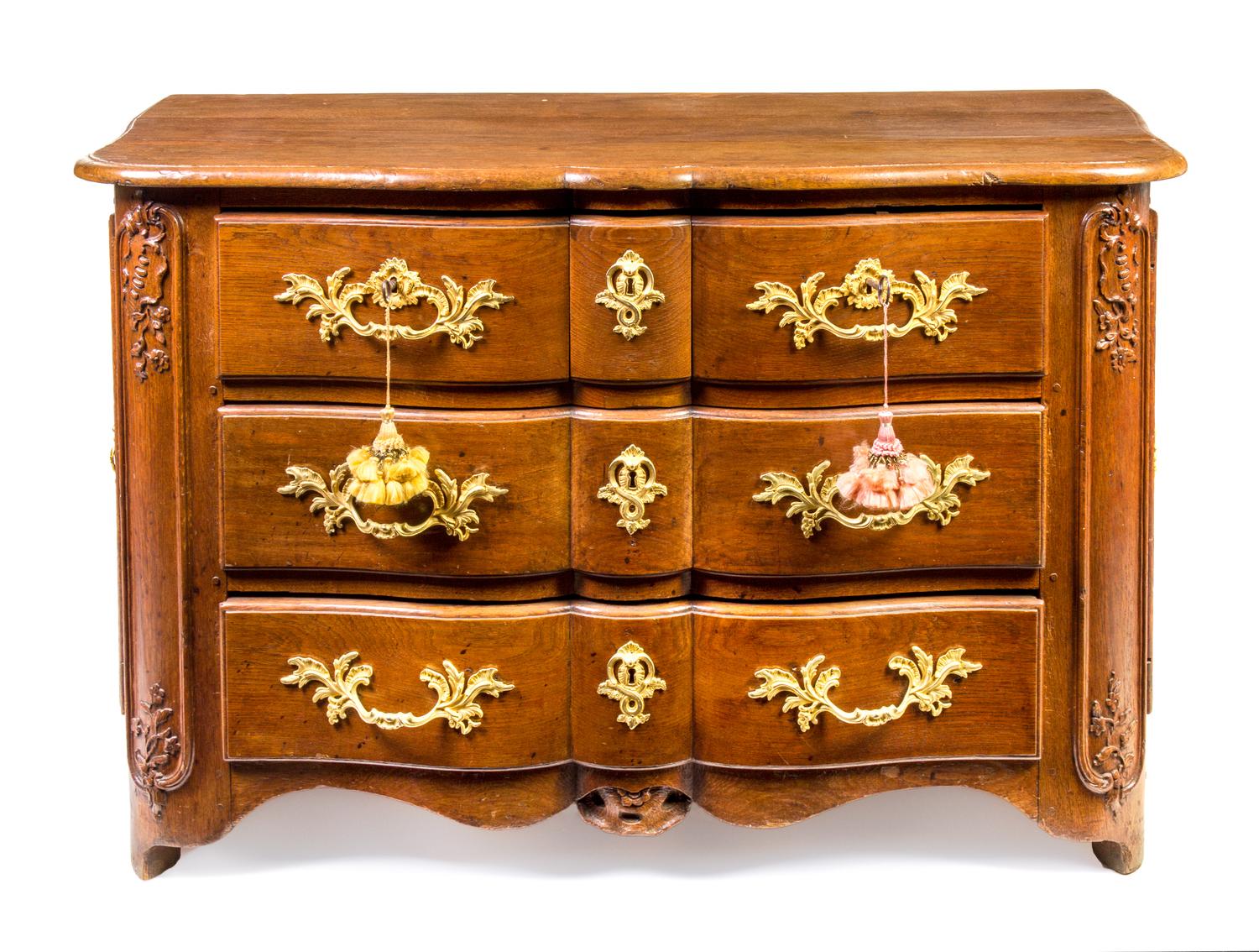 A Regence Style Gilt Bronze Mounted Oak Commode — 19TH CENTURY