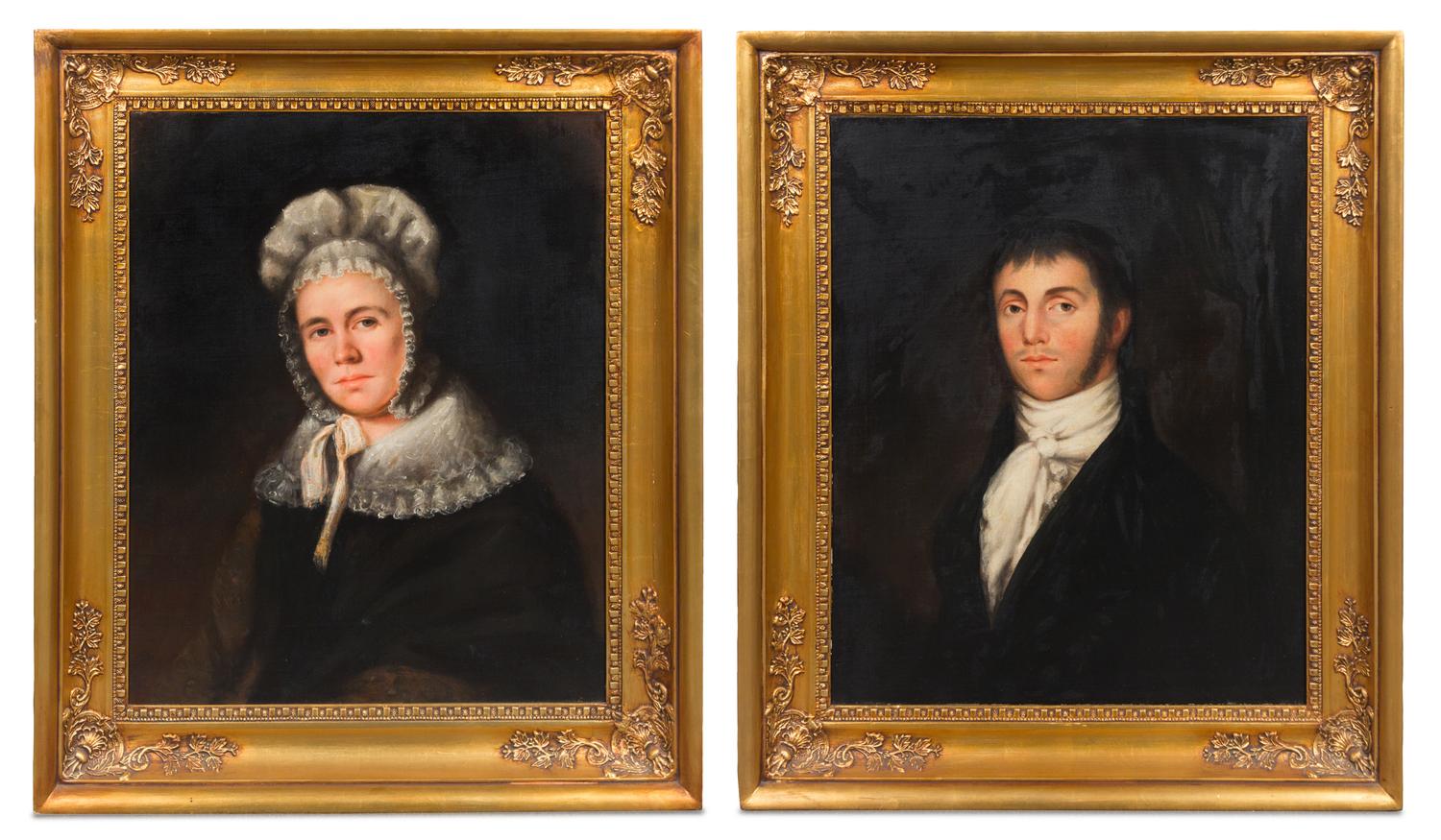 American School, (19th Century), Wedding Portraits of William and Abigail Tate of Fredericksburg, Virginia (two works)