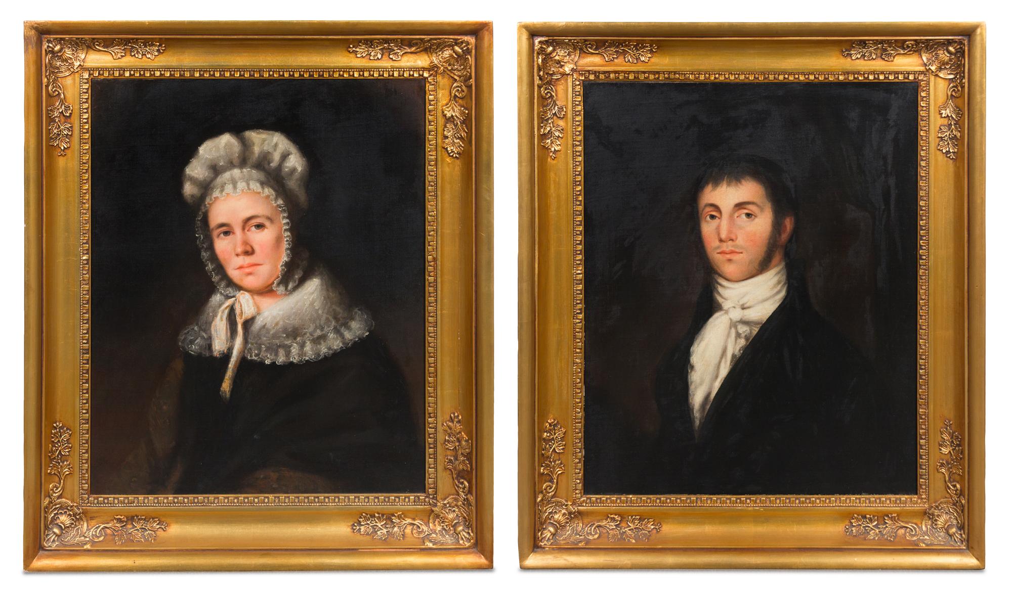 American School, (19th Century), Wedding Portraits of William and Abigail Tate of Fredericksburg, Virginia (two works)