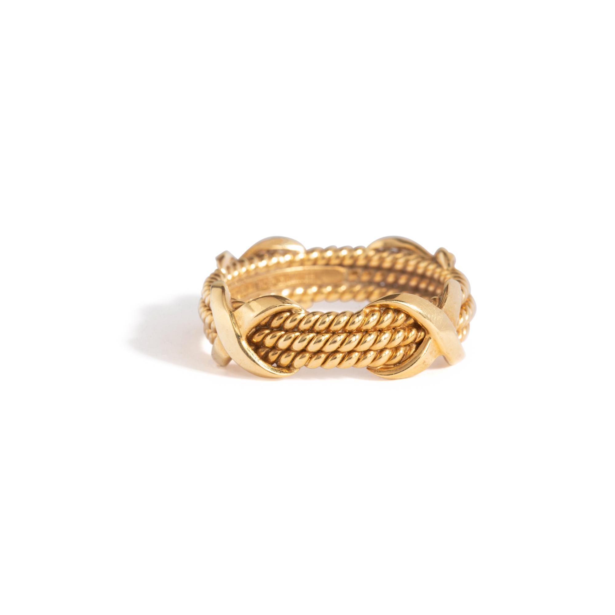 TIFFANY & CO., SCHLUMBERGER, YELLOW GOLD 'X' RING
