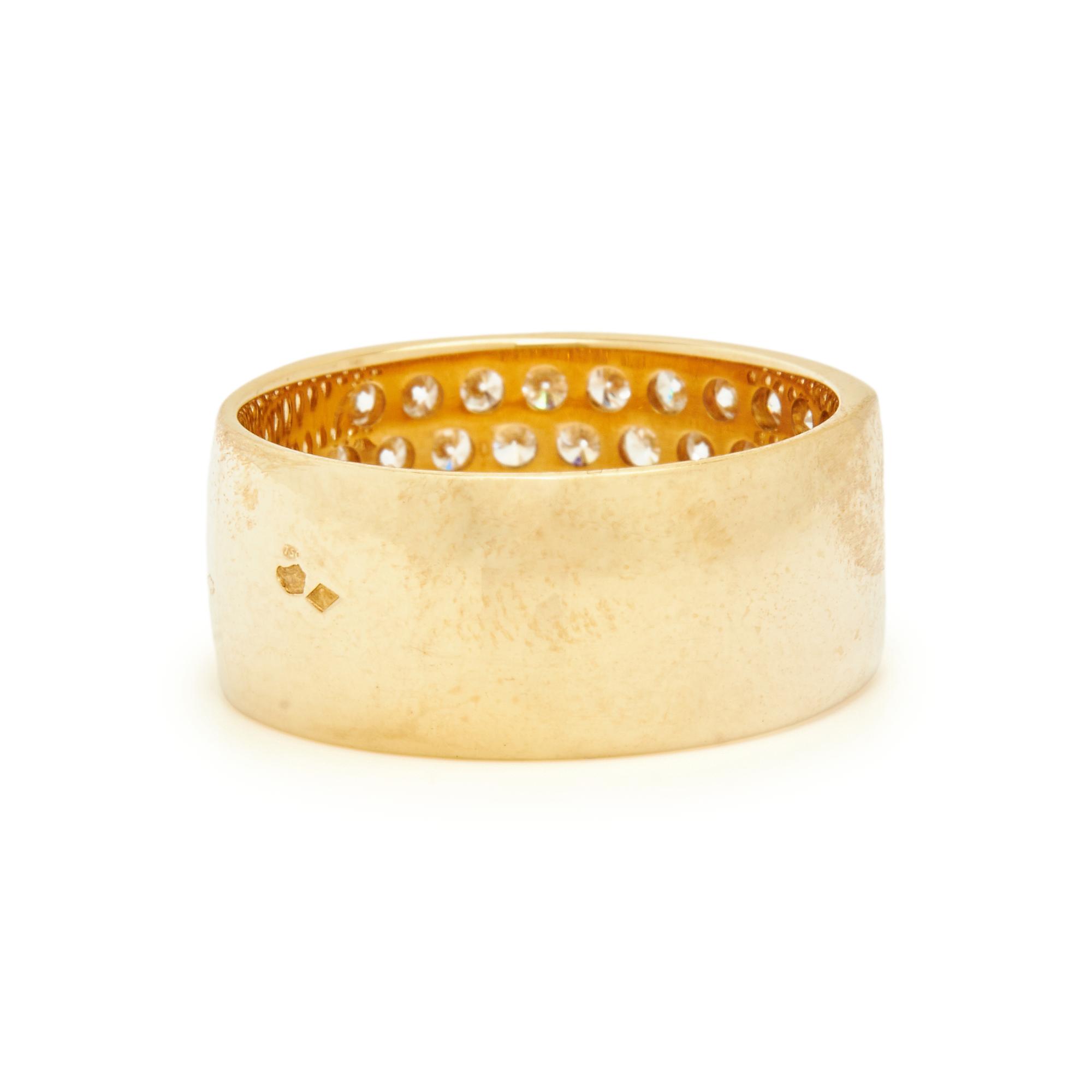 FRENCH, YELLOW GOLD AND DIAMOND BAND
