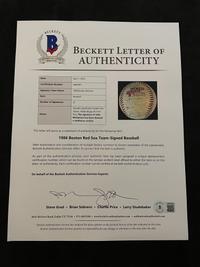 A 1986 Boston Red Sox American League Champions Team Signed Autograph Baseball with 32 Signatures (Beckett Authentication Services Letter BAS Certified),