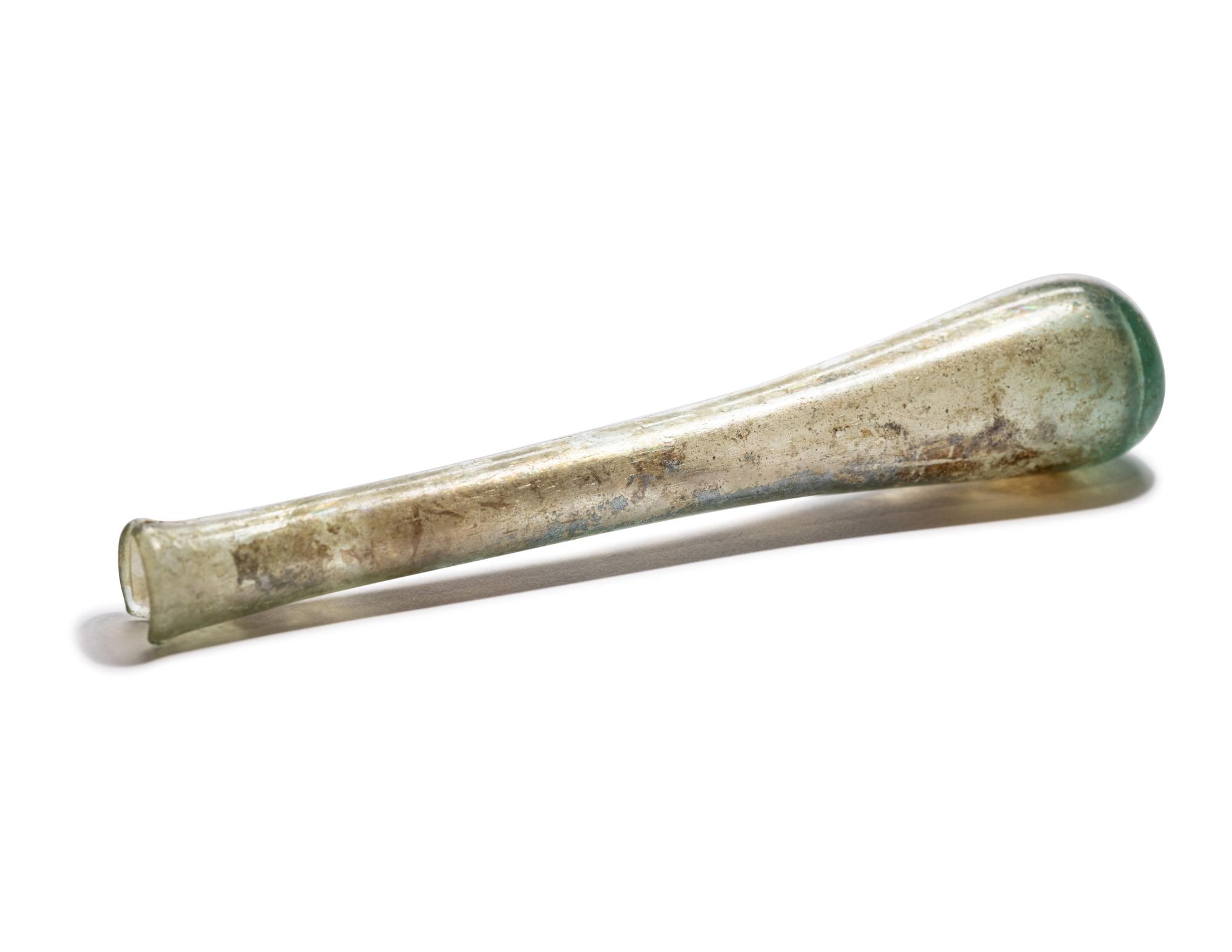 A Roman Pale Blue Glass Flask