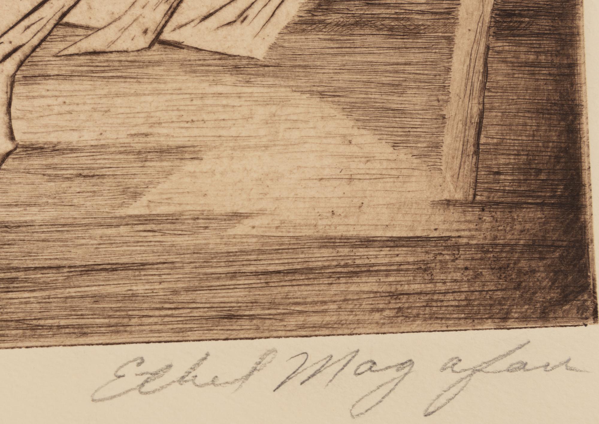 A group of five American prints (Max Arthur Cohn, Fisherman ; Steven Dohanos, The Postman ; Mina Benz Hoffman, The Immigrant ; Charles Wheele Locke, Brooklyn Wharf ; Ethel Magafan, Clothesline )