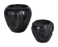 Carved Blackware Pottery