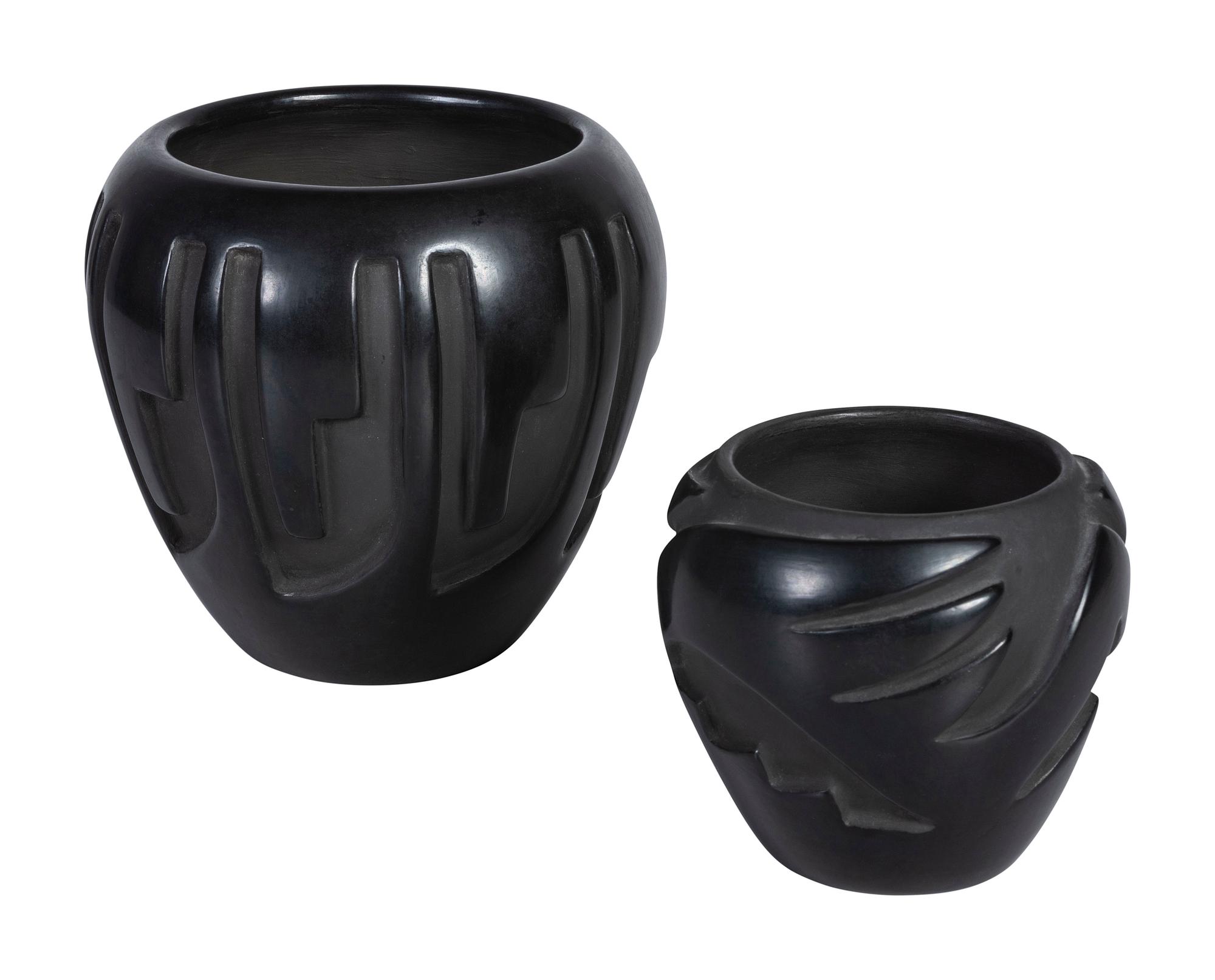 Carved Blackware Pottery