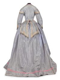 Silk Taffeta Three Piece Dress, 1870s