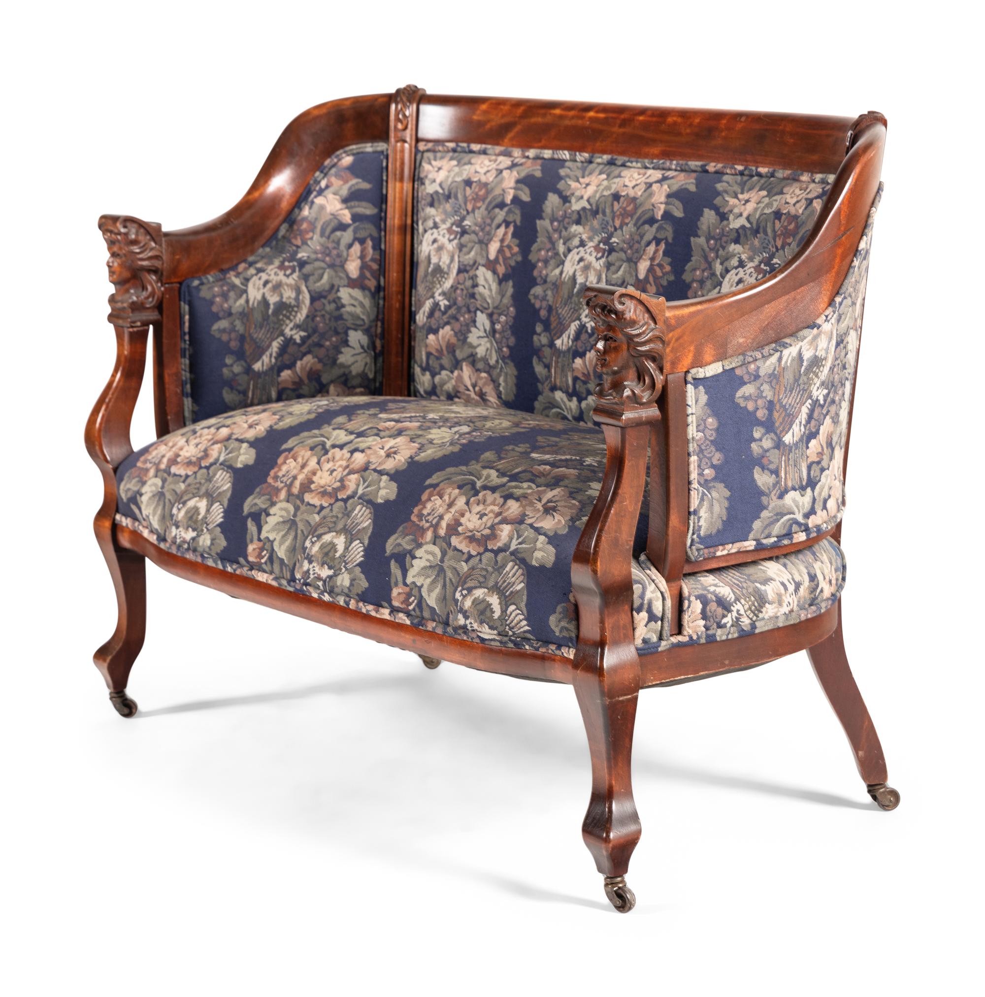 A Victorian Mahogany Three-Piece Seating Suite