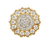 An 18 Karat Two Tone Gold and Diamond Brooch, Buccellati, 4.70 dwts.