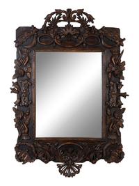 French Provincial Style Carved Fruitwood Mirror — 19TH/20TH CENTURY