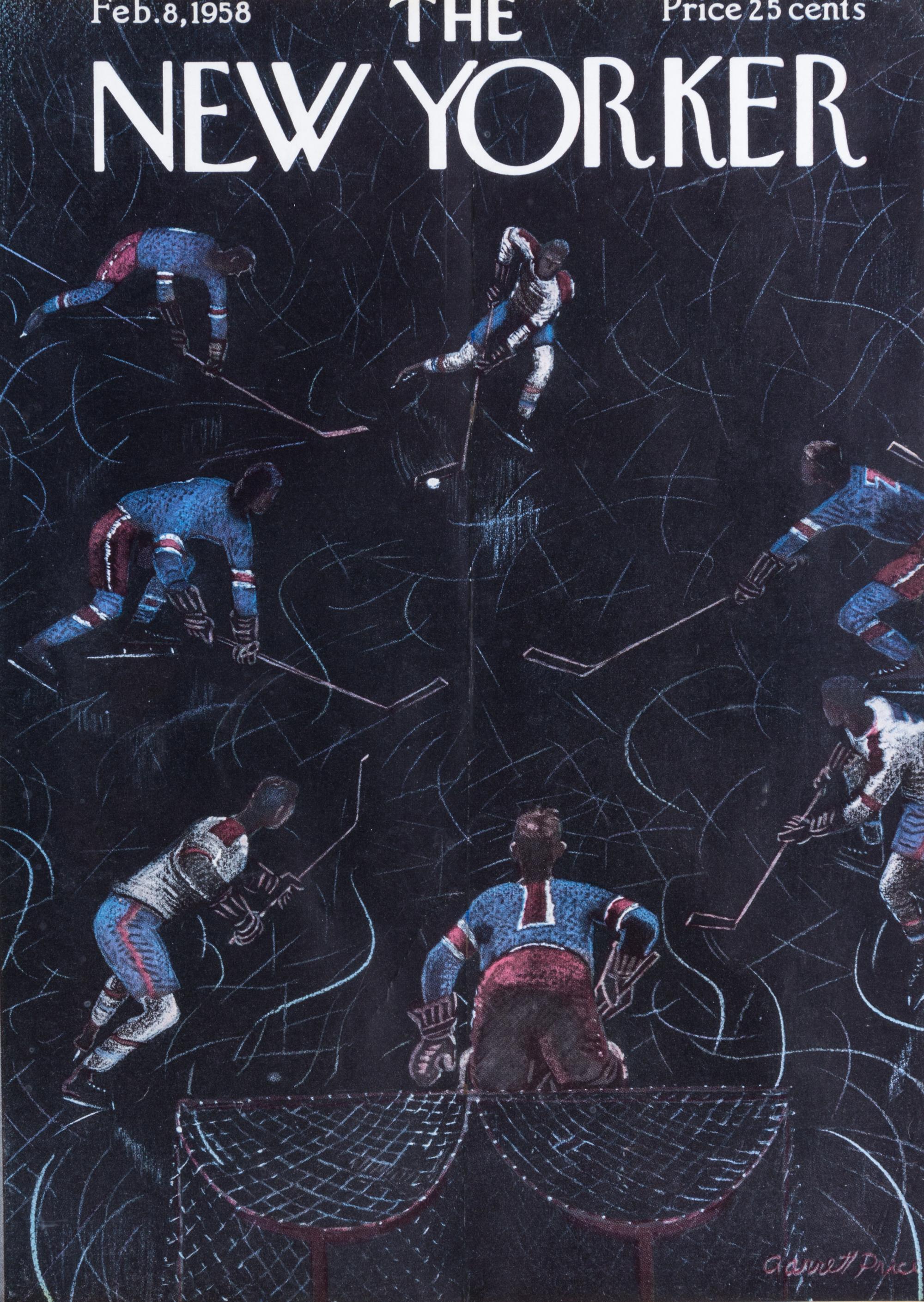 THE NEW YORKER. Five hockey-themed covers of The New Yorker, 1959-2003. Framed.