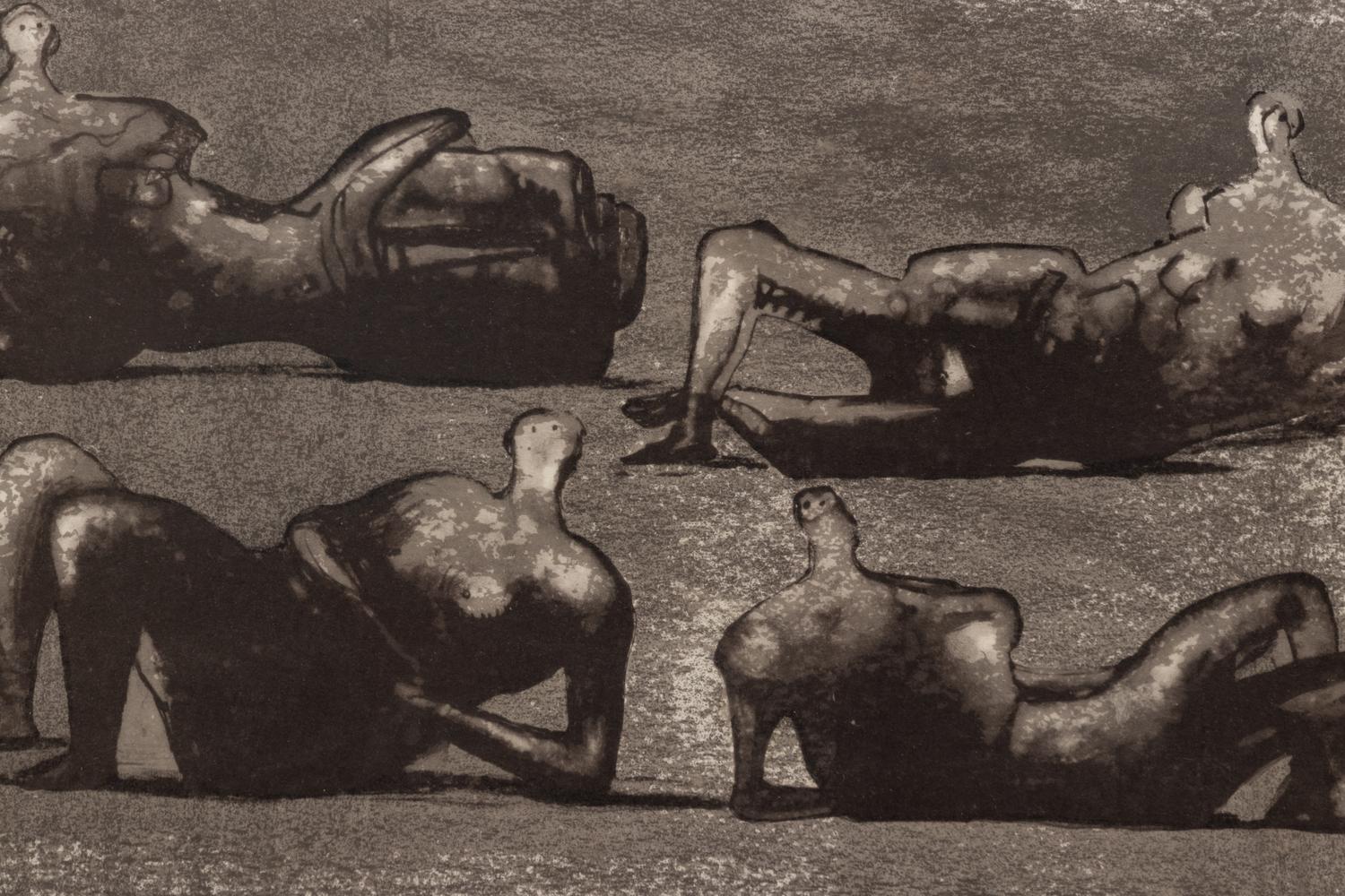 Four Reclining Figures with Architectural Background