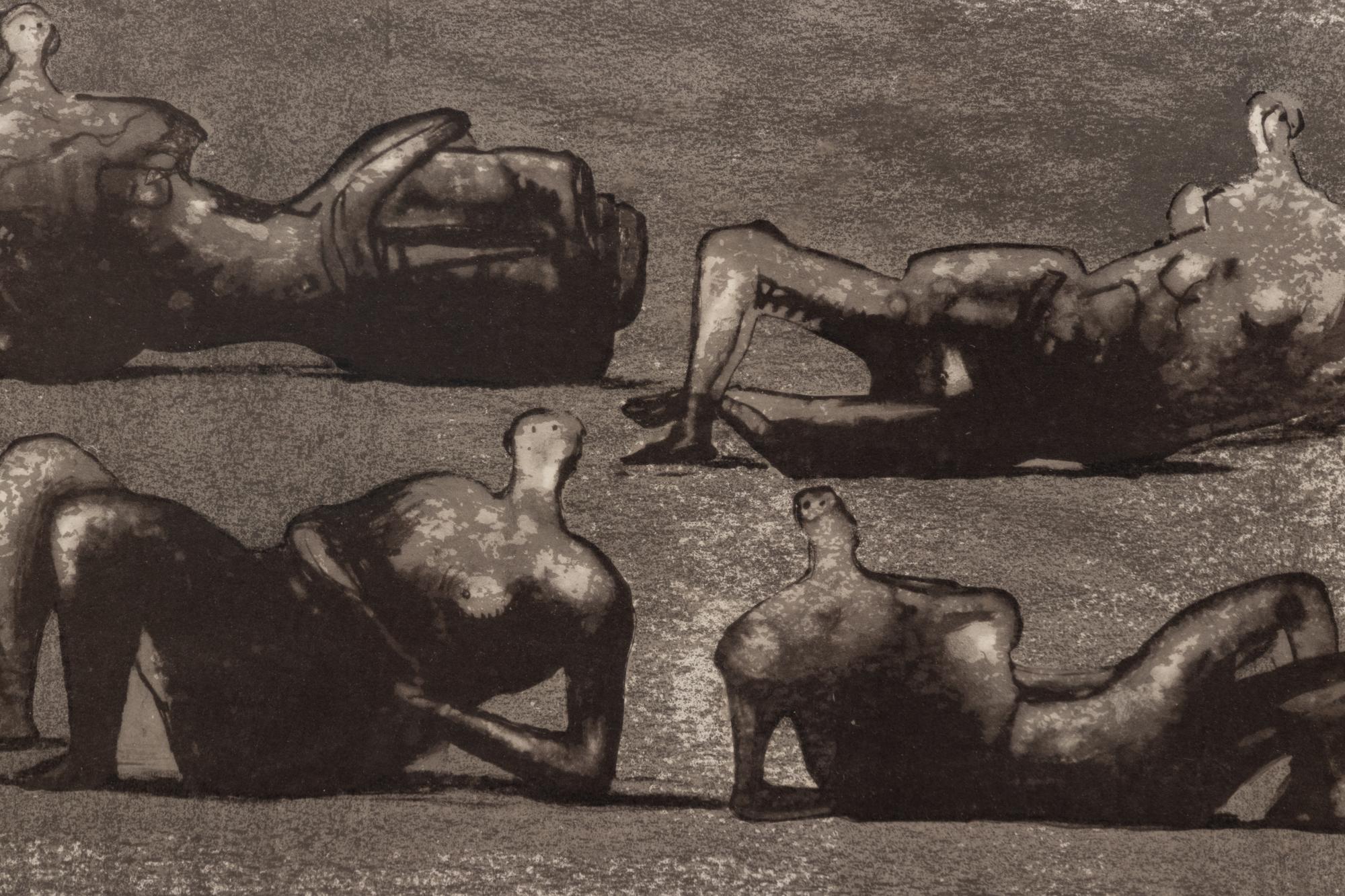 Four Reclining Figures with Architectural Background