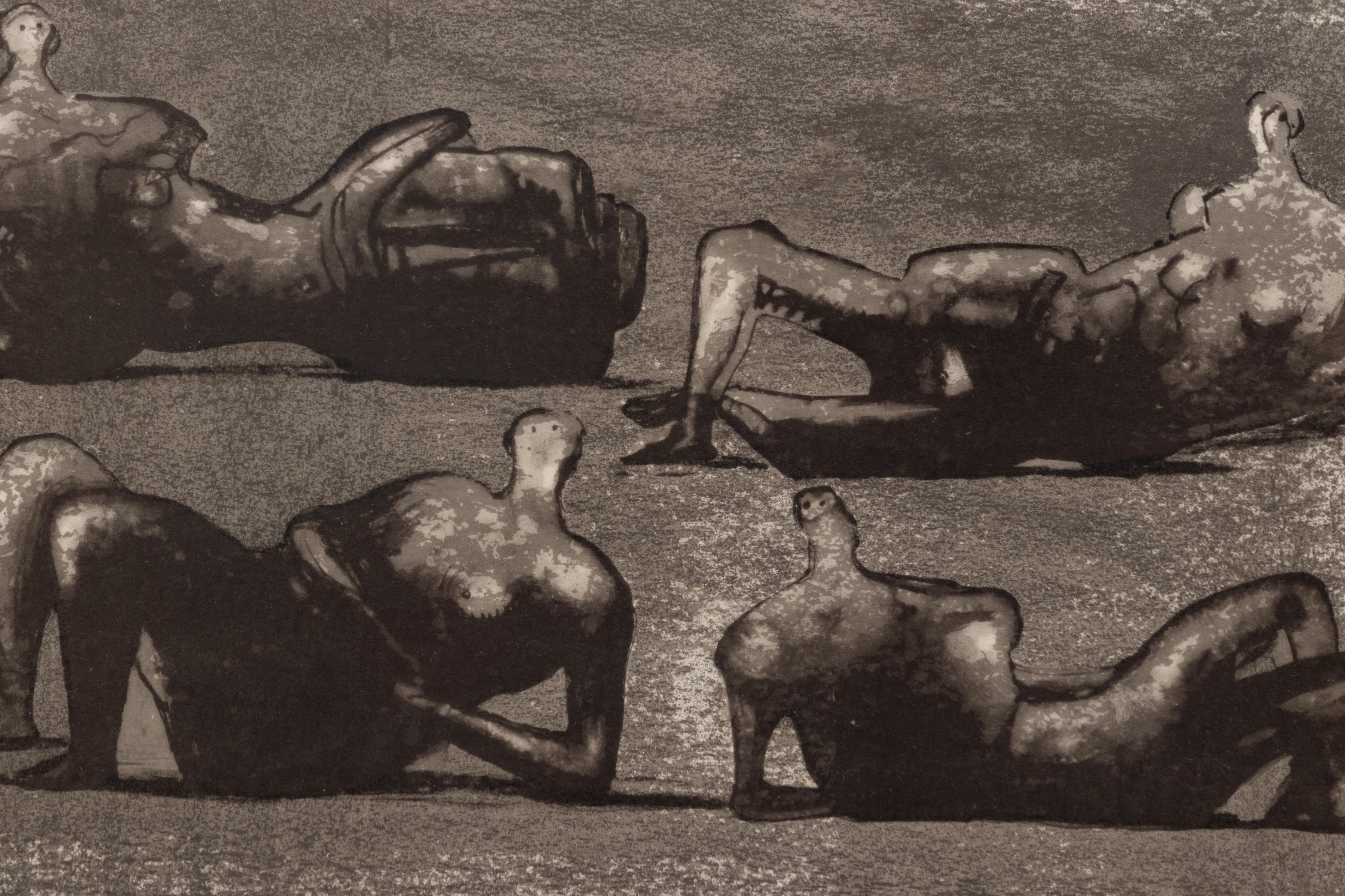 Four Reclining Figures with Architectural Background