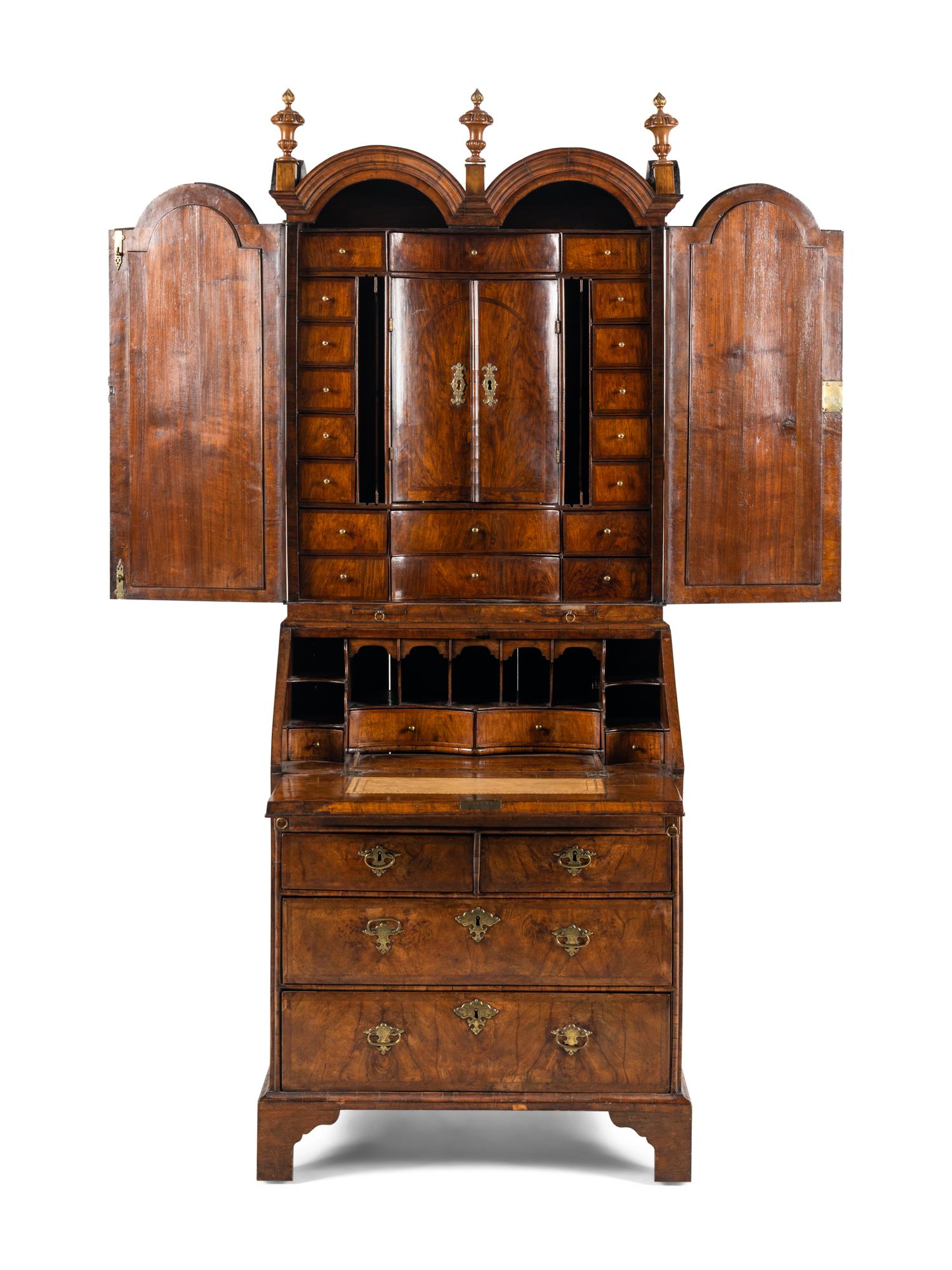 A Queen Anne Walnut Bureau Cabinet