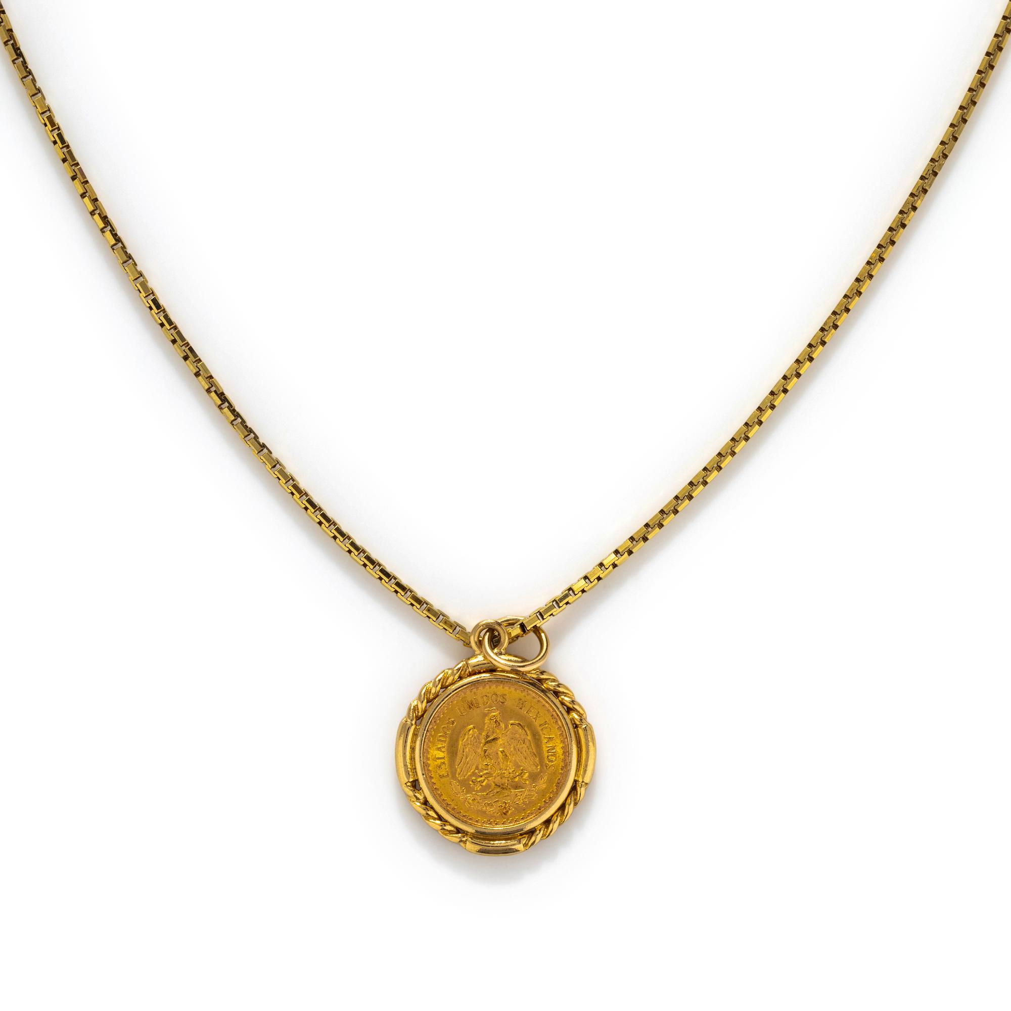 YELLOW GOLD COIN PENDANT/NECKLACE