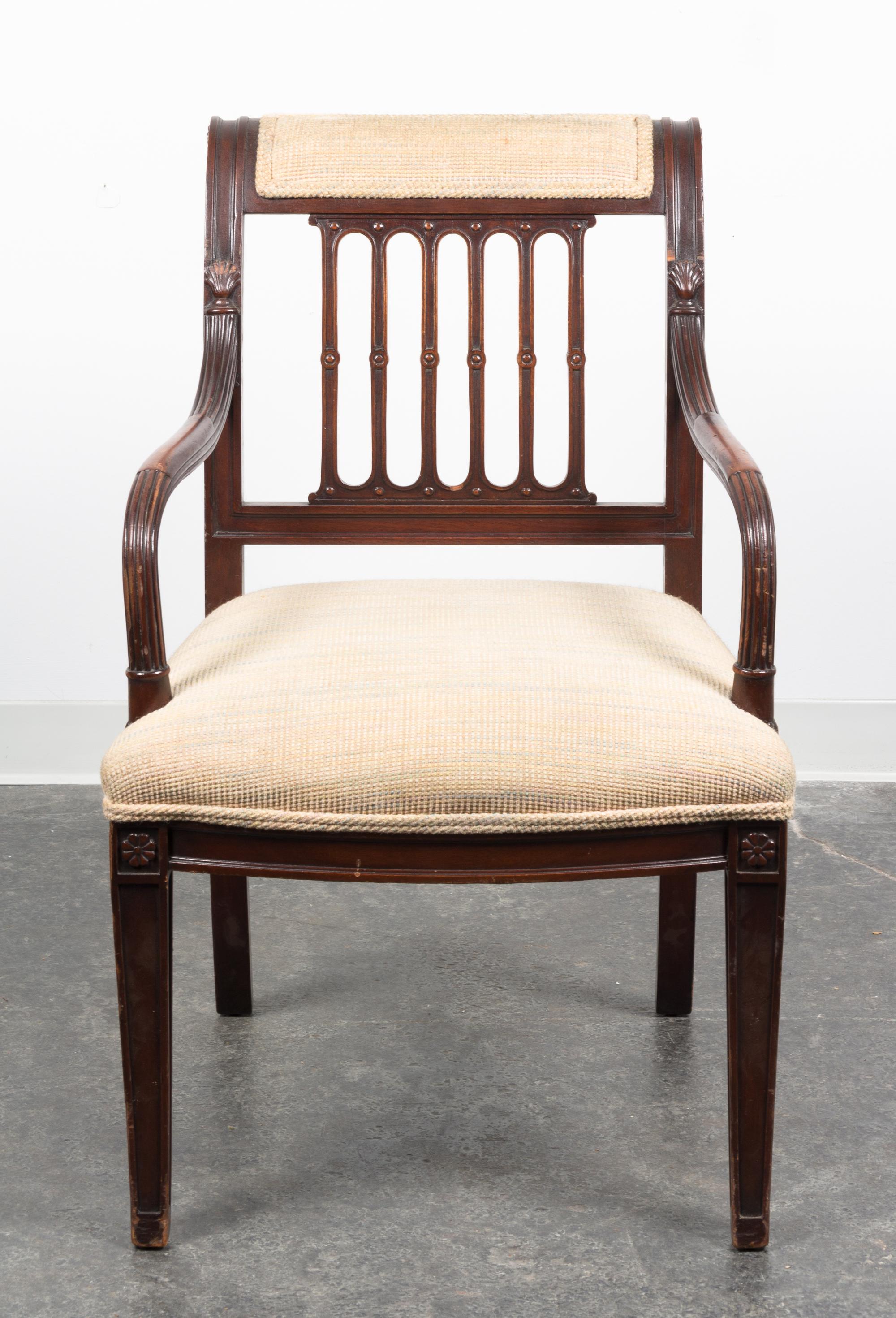 A Regency Style Armchair Height 35 inches.