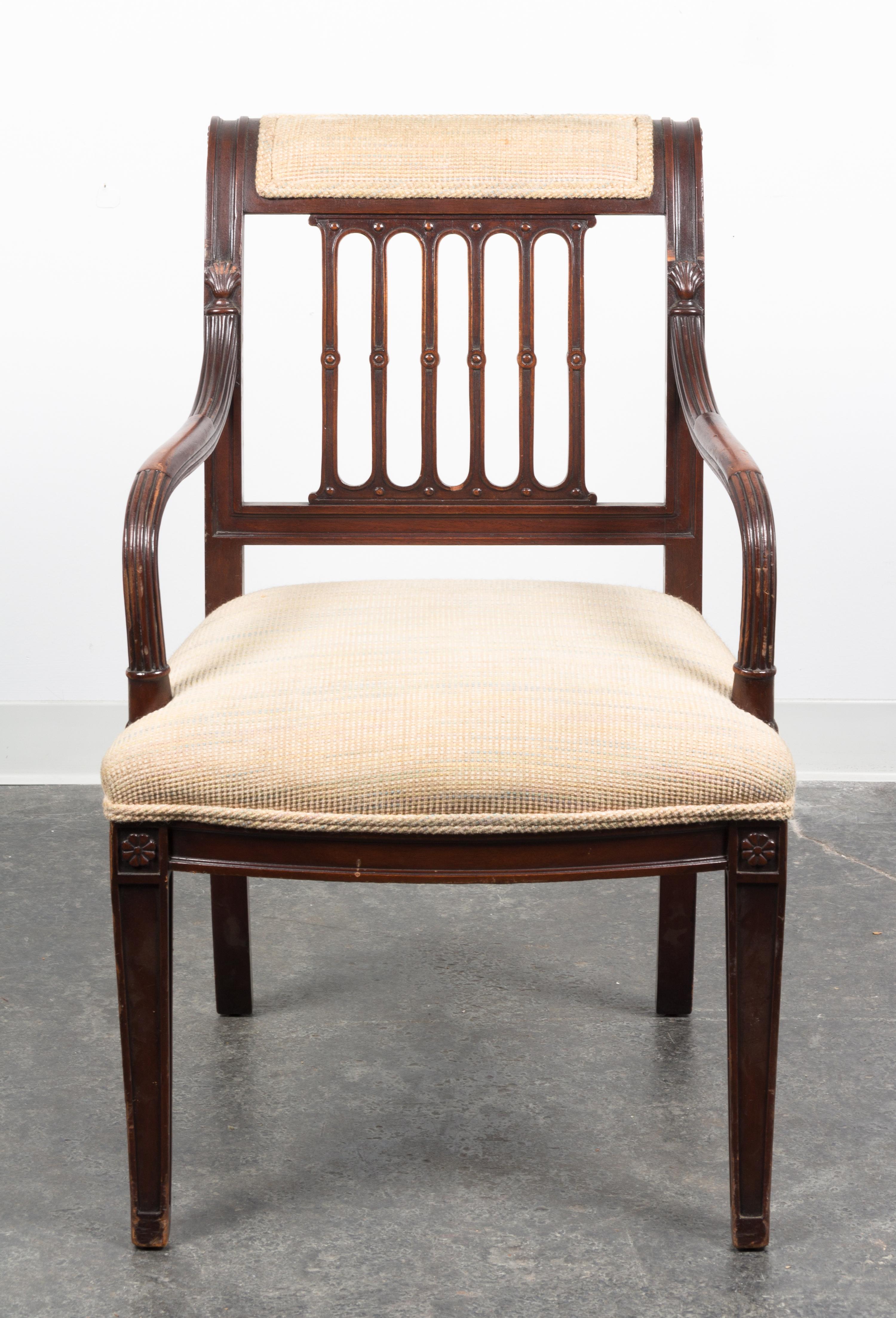 A Regency Style Armchair Height 35 inches.