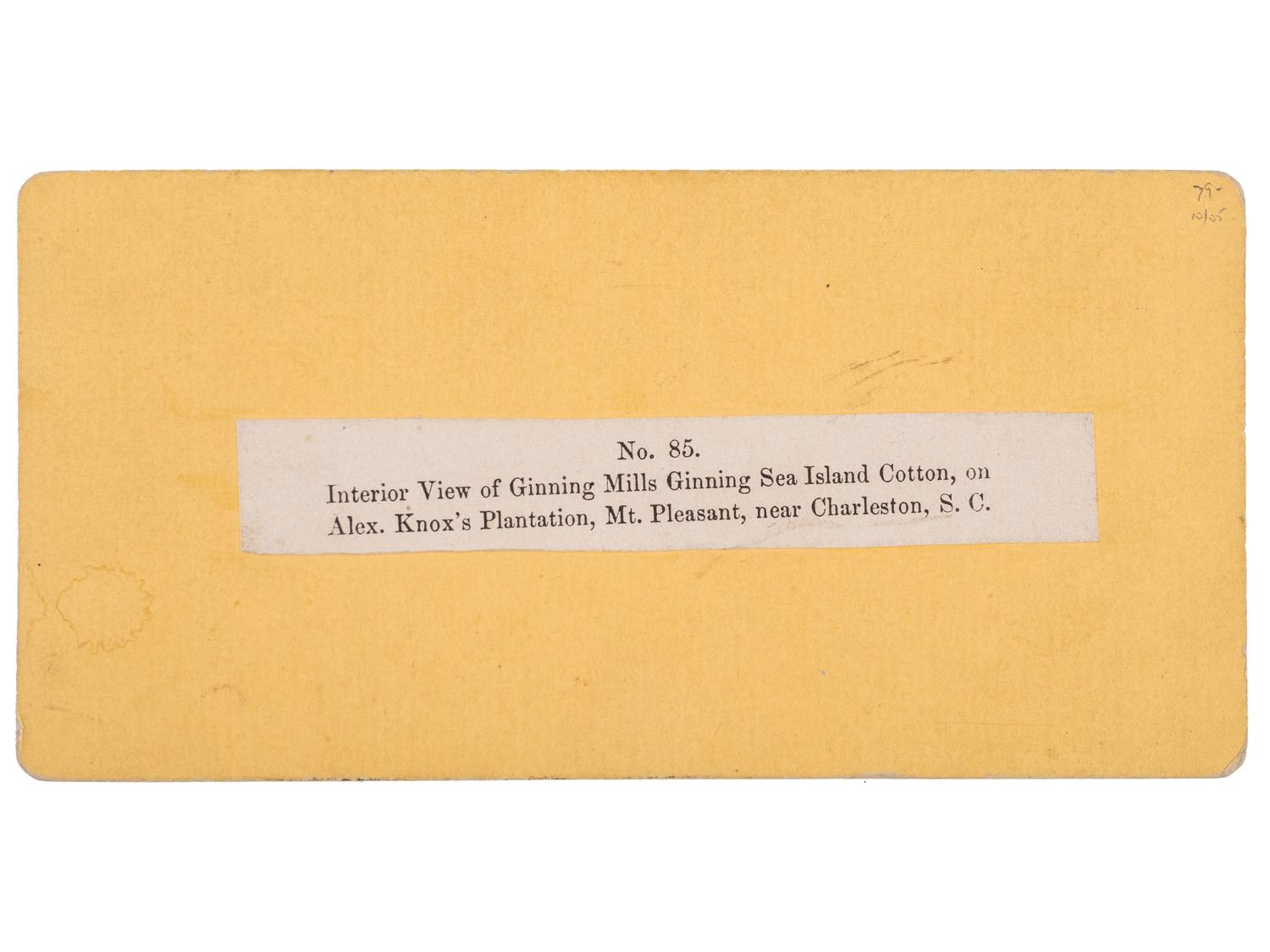 [RECONSTRUCTION]. A group of 8 photographs of African Americans, including stereoview of a cotton gin, comprising:
