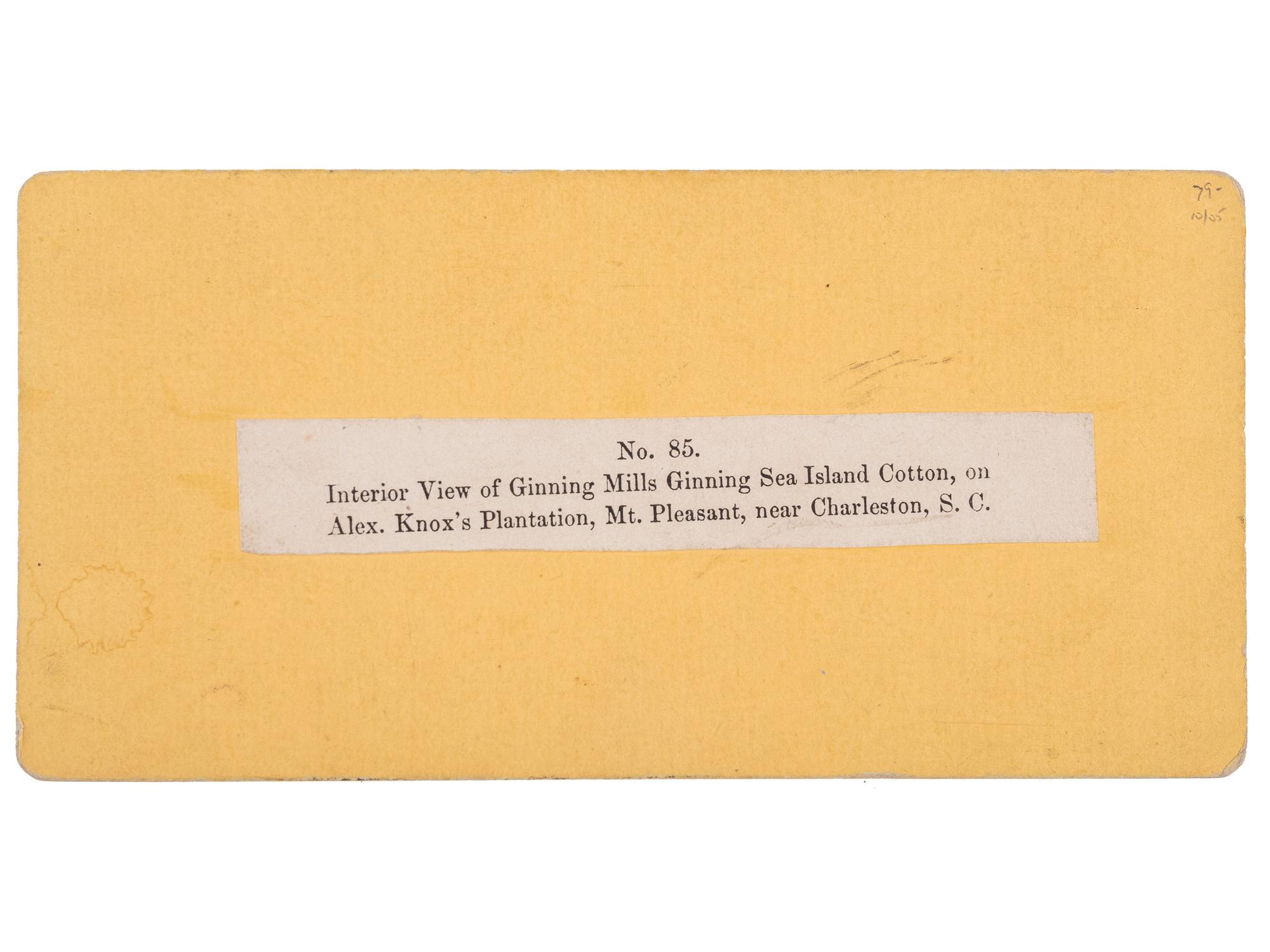 [RECONSTRUCTION]. A group of 8 photographs of African Americans, including stereoview of a cotton gin, comprising: