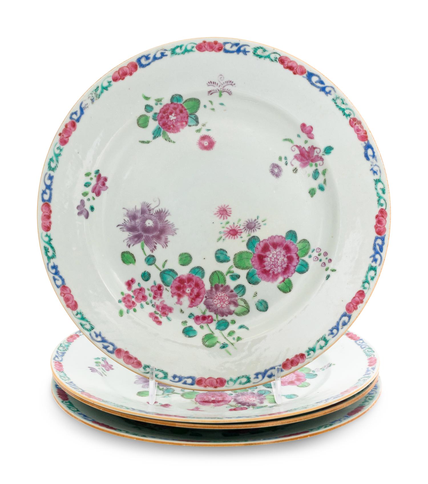 A Set of Four Chinese Export Porcelain Plates
