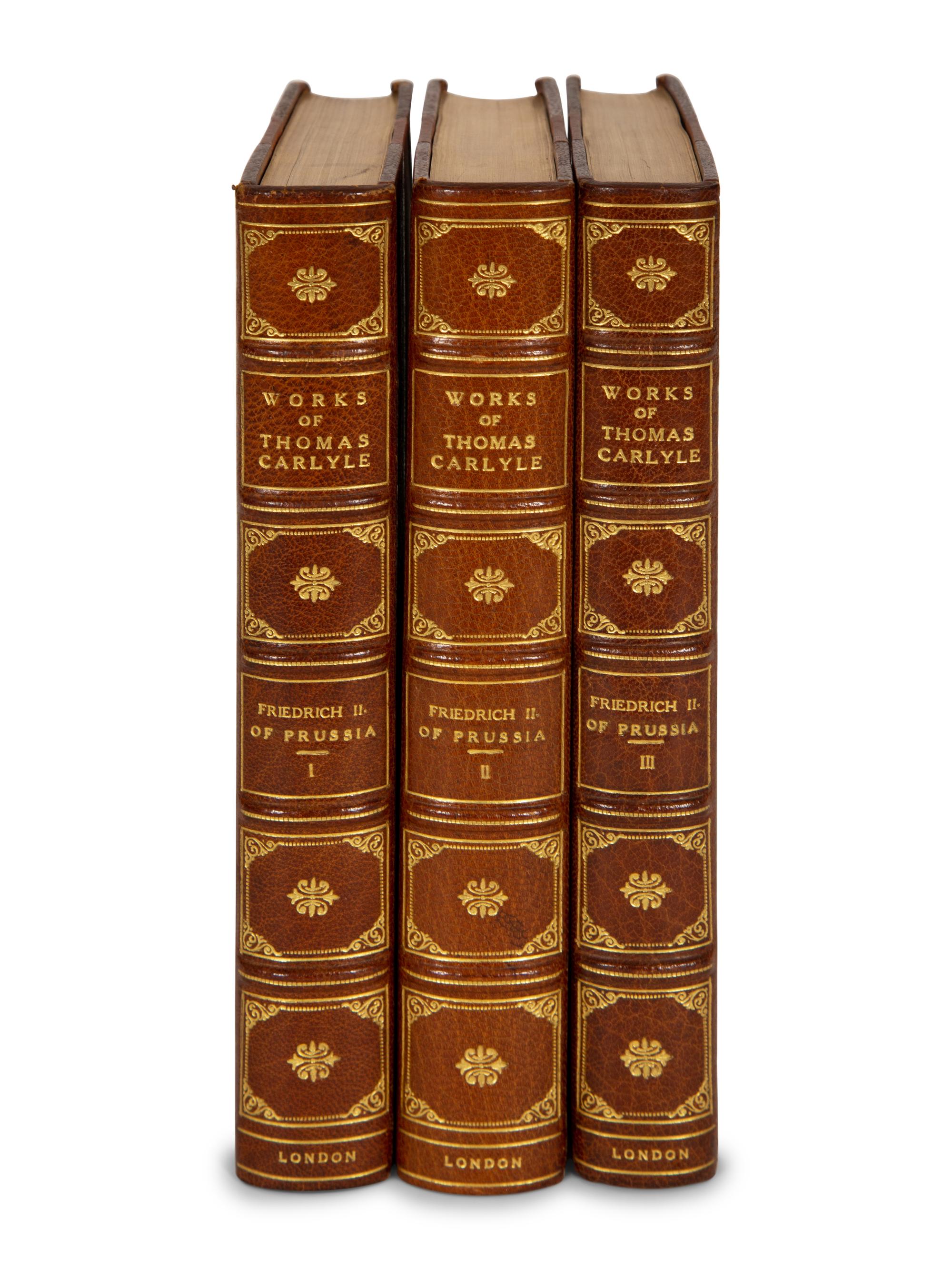 BINDINGS: Collected Works of Thomas Carlye , 34 vol., "Library Edition"