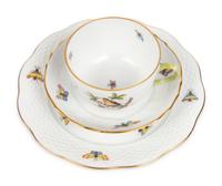 A Herend Rothschild Bird Porcelain Coffee Service