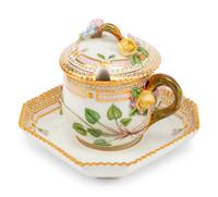 Four Royal Copenhagen Flora Danica Porcelain Articles