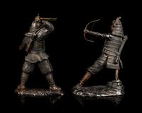 Two Japanese Bronze Figures of Samurais