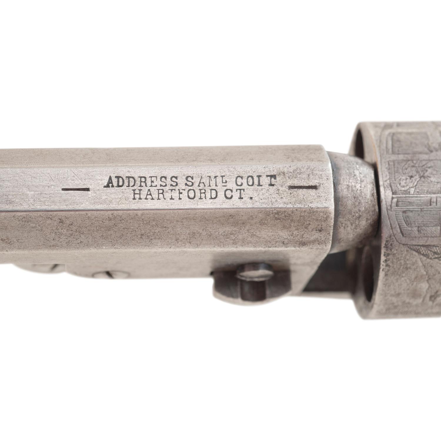 Colt Model 1849 Pocket Revolver with 5" Barrel and Hartford Address